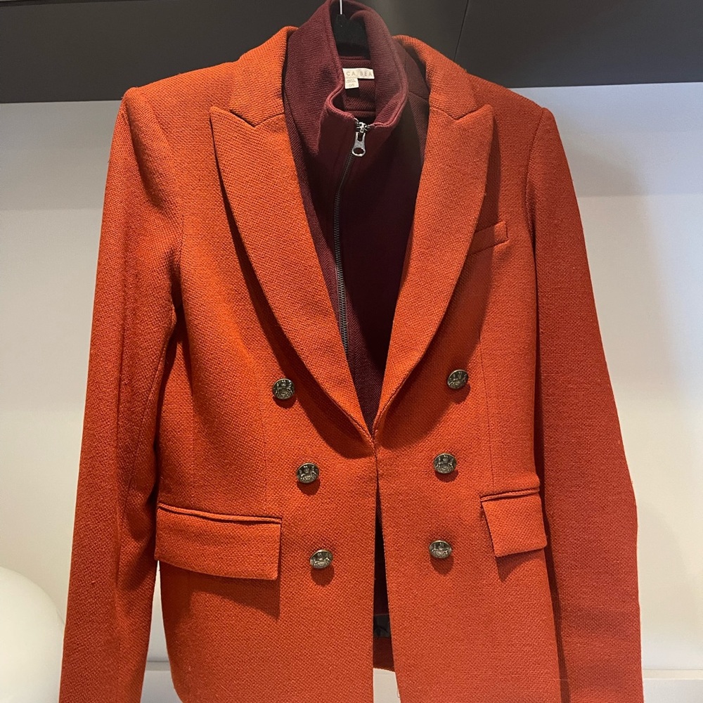 $695 Veronica Beard Penisula Dickey Jacket blazer Beautiful brick red rust, sz 2